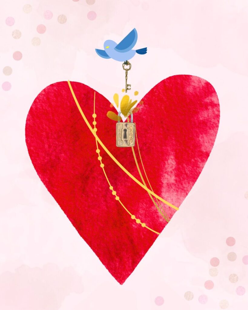 バレンタイン用青い鳥と鍵
