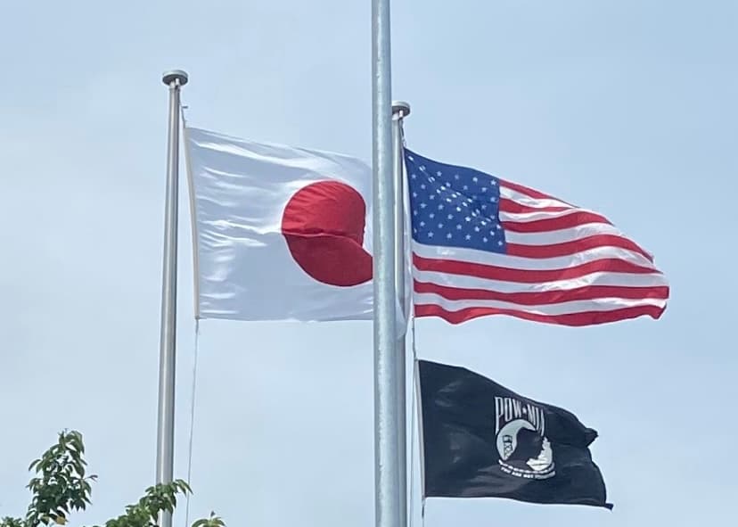 Japan US flags