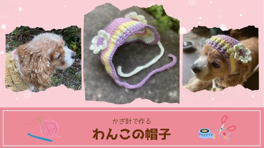 かぎ針編みの犬の帽子